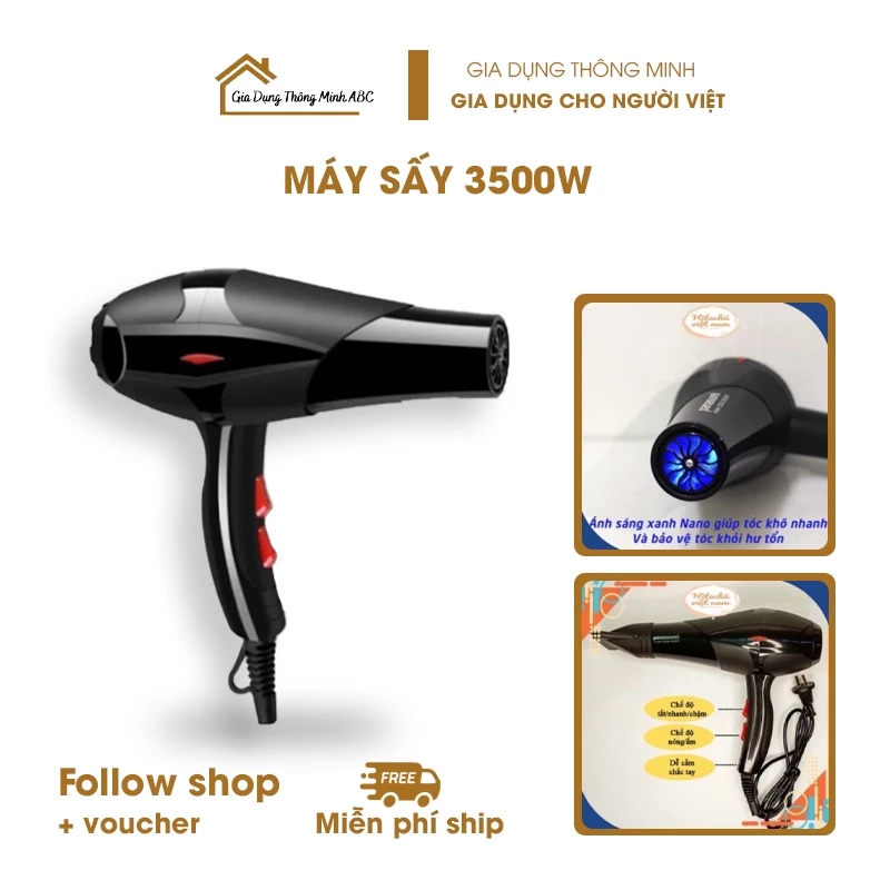 Máy Sấy Tóc Công Suất Lớn 2 Chiều Nóng Lạnh - Máy Sấy Tạo Kiểu Salon Công Suất Lớn Kèm Đầu Thổi - ST1