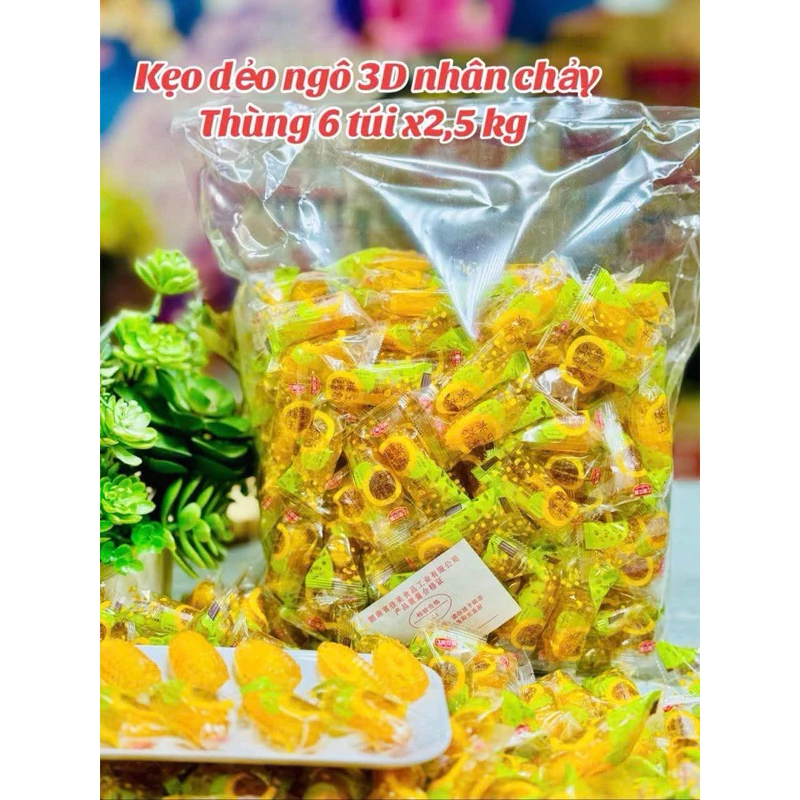 THÙNG 1 KÍ KẸO DẺO NGÔ (BẮP) 3D NHÂN CHẢY SIÊU NGON HOT