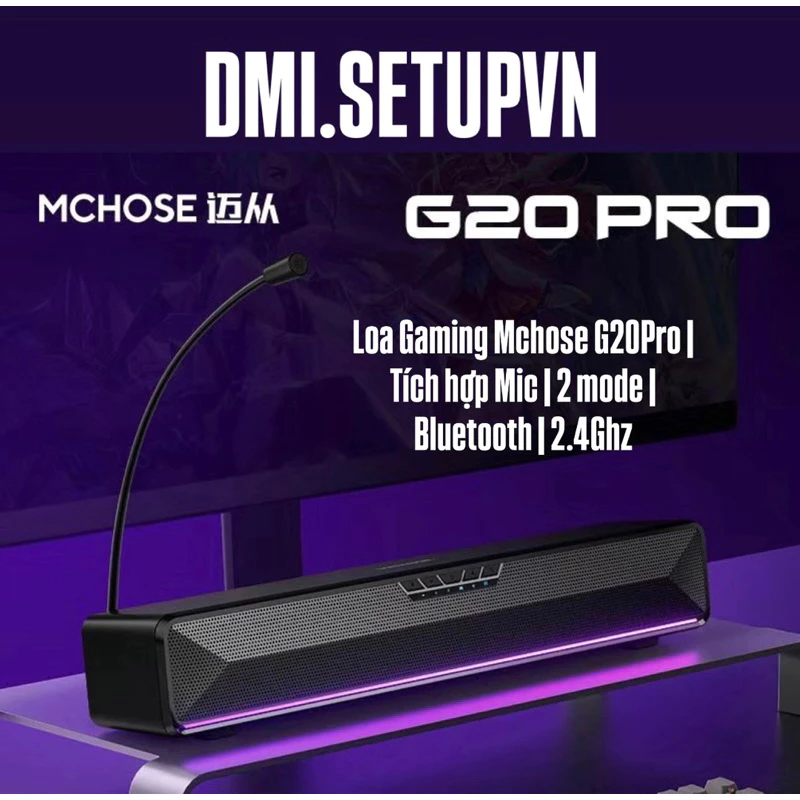 🔥 [HOẢ TỐC] Loa Gaming Mchose G20Pro | Tích Hợp Micro | 2 Mode | Bluetooth + 2.4Ghz | Âm Thanh 7.1
