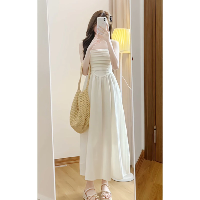 Váy Đấm 2 Dây Nữ Cúp ngực Xếp Ly Dáng Dài, Đầm Maxi Phong Cách Tiểu Thư Mặc Đi Sự Kiện Đi BIển Siêu Xinh