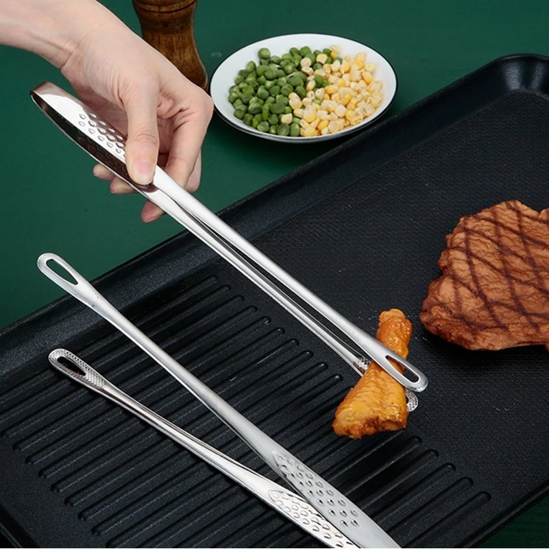 Kẹp gắp thức ăn inox 304 mẫu mới cán dài 24cm
