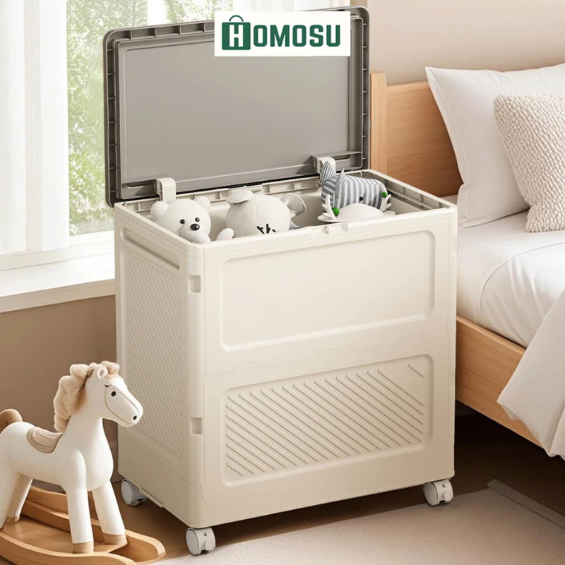 Thùng Đựng Đồ Siêu Lớn, Thùng Đựng Đồ Chơi Gấp Gọn Có Bánh Xe Xoay 360, Có Nắp Kín Đáo Chống Bụi Bẩn Q043