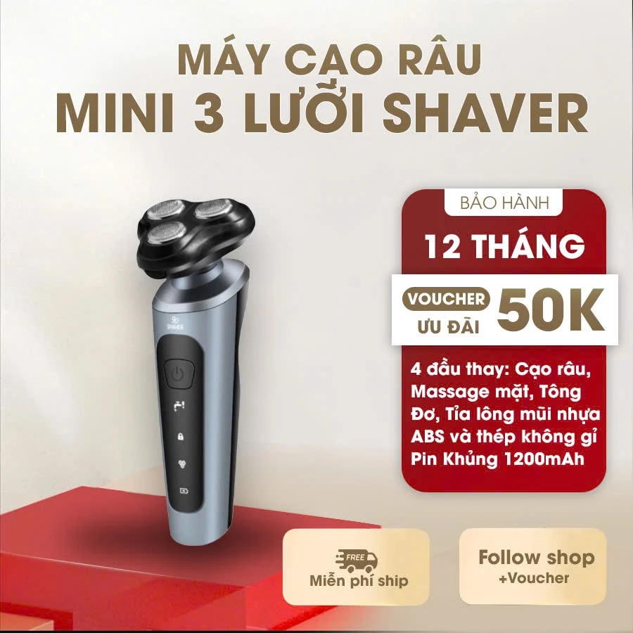 Máy Cạo Râu đa zi năng 9D SHAVER màn hình hiển thị LED Dao Cạo Nổi 3 cổng sạc cho iPhone 4/4S/5/5S và các dòng máy Samsu