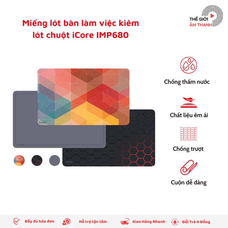 Miếng Lót Bàn Làm Việc Kiêm Lót Chuột iCore IMP680 - THẾ GIỚI ÂM THANH