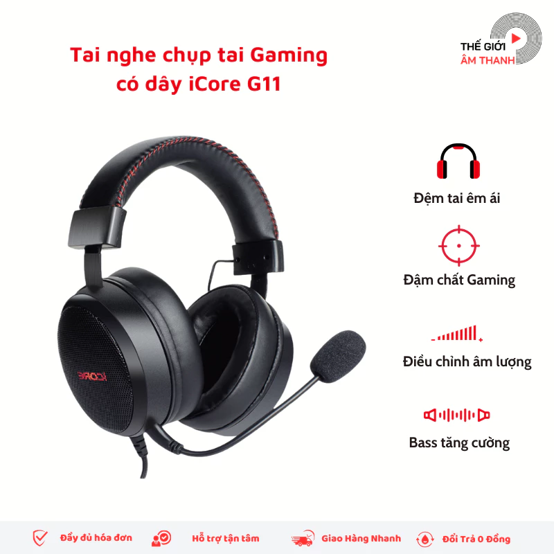 Tai Nghe Chụp Tai Gaming Có Dây iCore G11 - THẾ GIỚI ÂM THANH