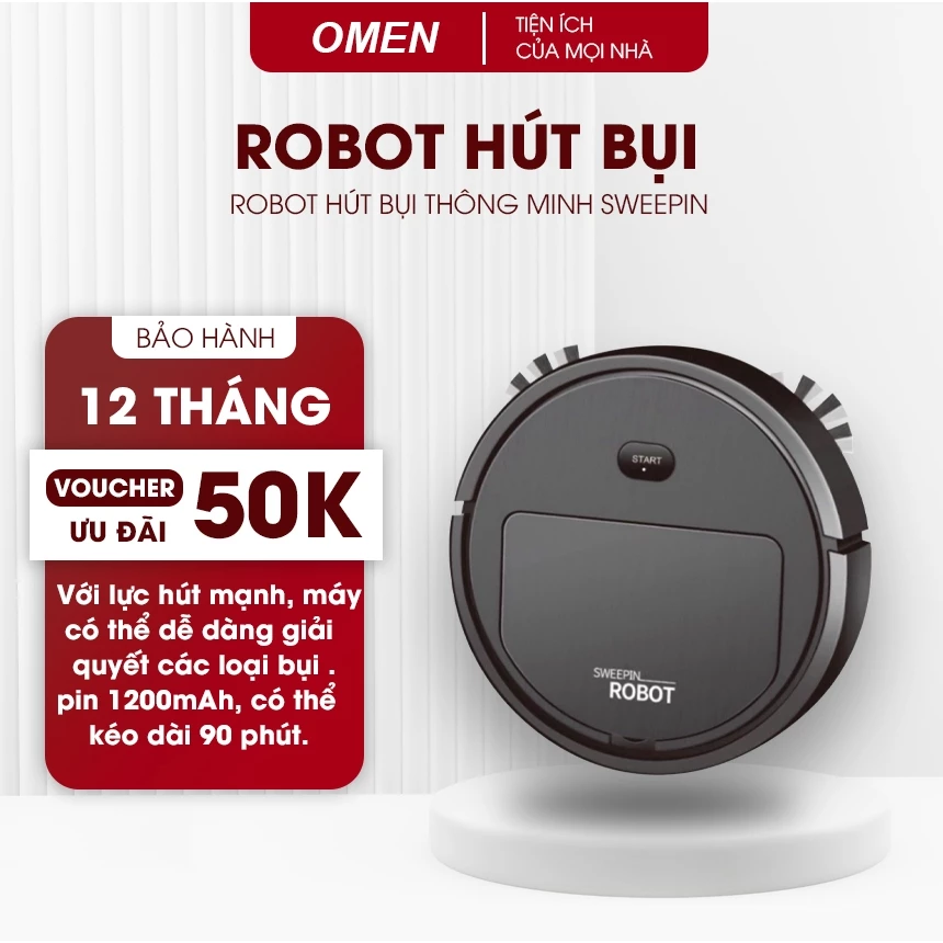 Robot Hút Bụi Lau Nhà Thông Minh SWEEPIN, ROBOT Hút Bụi Thông Minh Tự Động Cho Gia Đình Hot