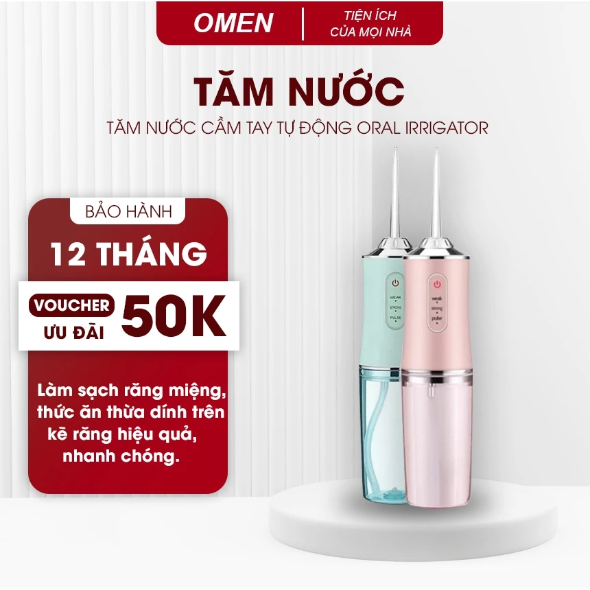 Tăm Nước Vệ Sinh Răng Miệng Gia Đình Oral Irrigator 3 Chế Độ Xịt Mạnh Loại Bỏ Thức Ăn Thừa Bám kẽ Răng An Toàn Cho Lợi