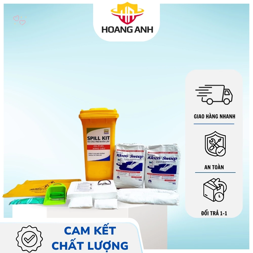 Bộ ứng cứu sự cố tràn dầu Spill Kit, hỗ trợ xử lý sự cố, loại 60L và 120L