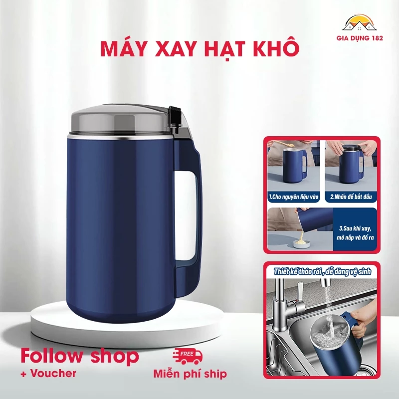 Máy Xay Hạt Khô Mini Đa Năng Công Suất 300W, Xay Bột Ngũ Cốc, Cafe, Thảo Dược Các Loại Hạt Cực Nhanh Dễ Dàng Vệ Sinh HOT