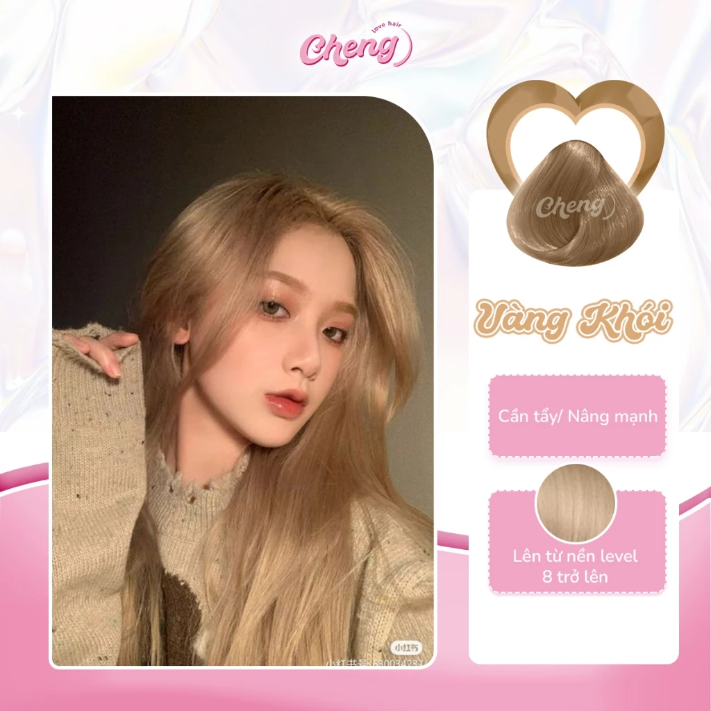 Thuốc nhuộm tóc VÀNG SÁNG KHÓI - VÀNG TRO - VÀNG KHÓI không cần thuốc tẩy tóc | Chenglovehairs, Chenglovehair
