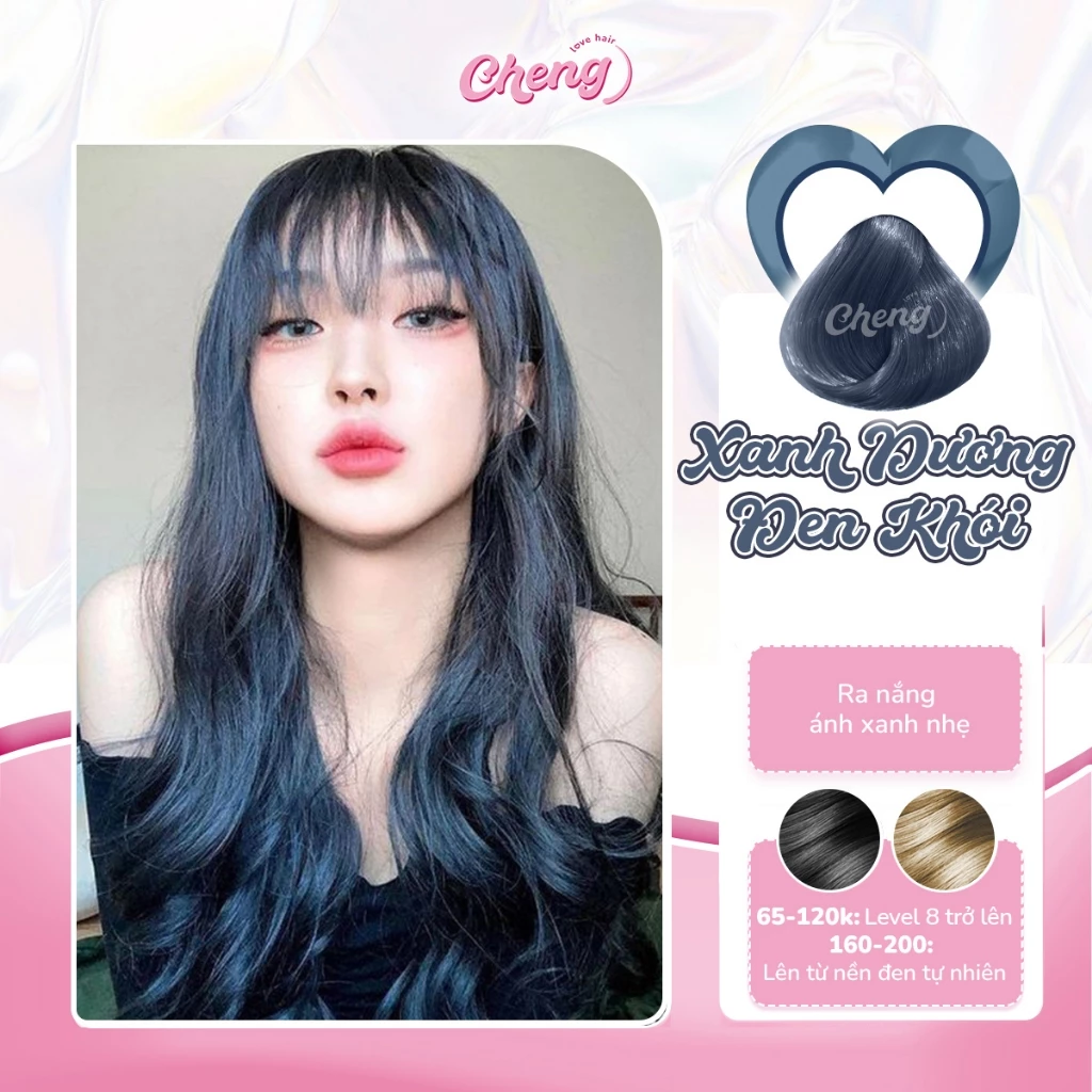 Thuốc Nhuộm Tóc Màu XANH DƯƠNG ĐEN KHÓI, Xanh Đen Khói Không Tẩy | Chenglovehair, Chenglovehairs