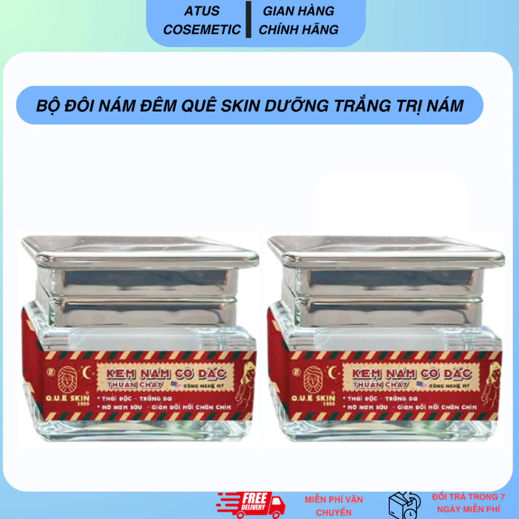 (BỘ ĐÔI KEM ĐÊM LỚN) Hỗ trợ nám quê Skin - Quê bưởi cam vàng tía tô gạo vắt Quê Skin hỗ trợ da nhạy cảm dưỡng trắng da