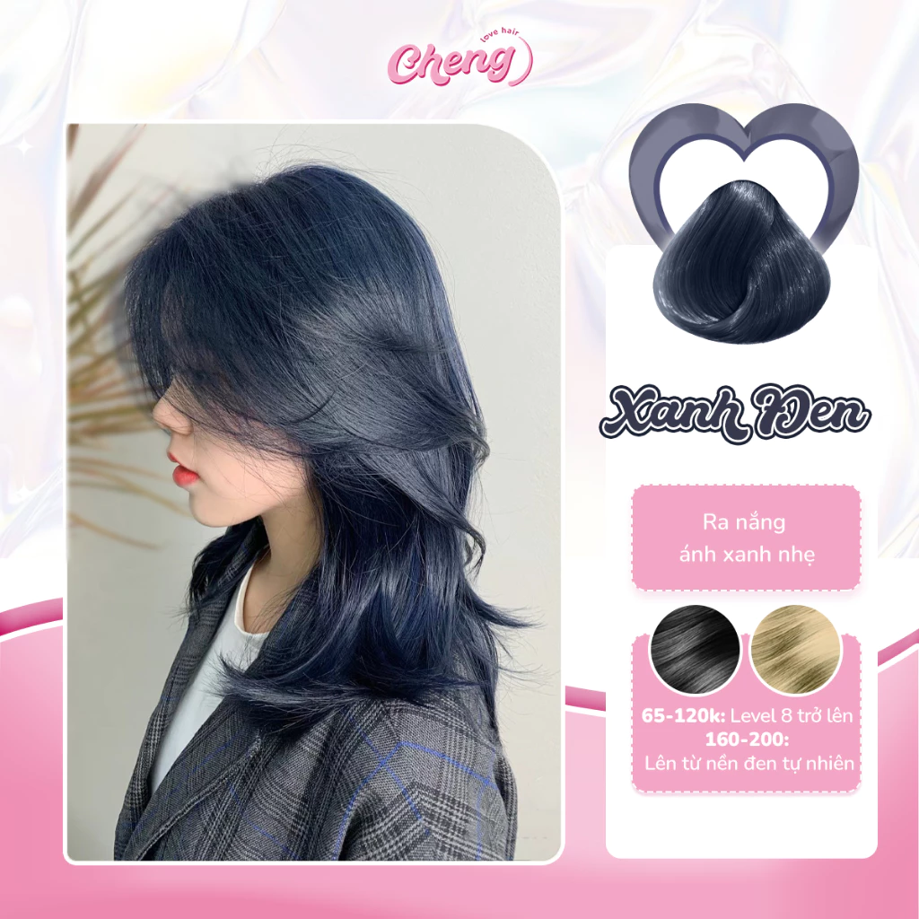 Thuốc Nhuộm Tóc Màu XANH ĐEN KHÓI Không Tẩy | Chenglovehair, Chenglovehairs