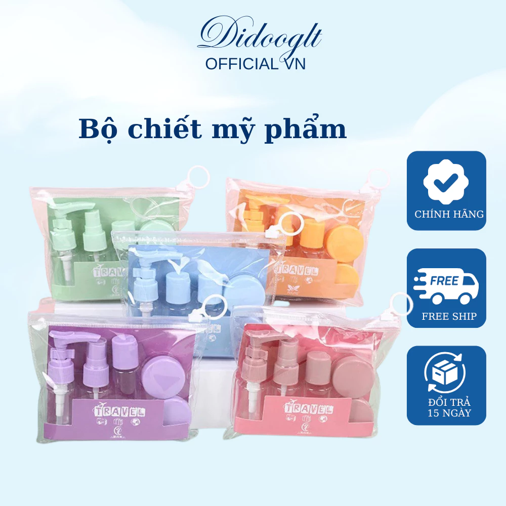 Bộ chiết mỹ phẩm du lịch cao cấp 7 món, dụng cụ chiết mini tiện lợi, nhỏ gọn dễ mang theo tiện lợi
