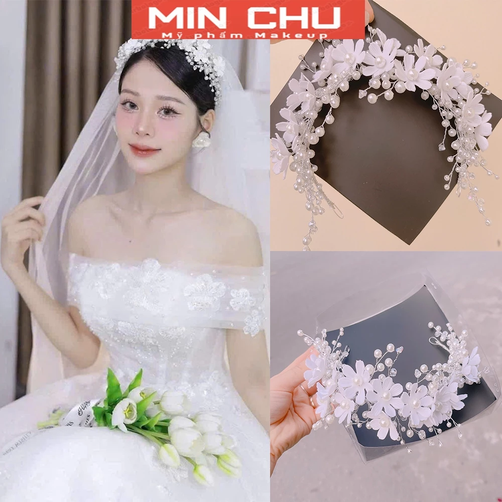 Cài BờmTóc Đính Ngọc Cho Cô Dâu Dễ Phối Cho Dâu Mẫu Mới Tại MIN CHU