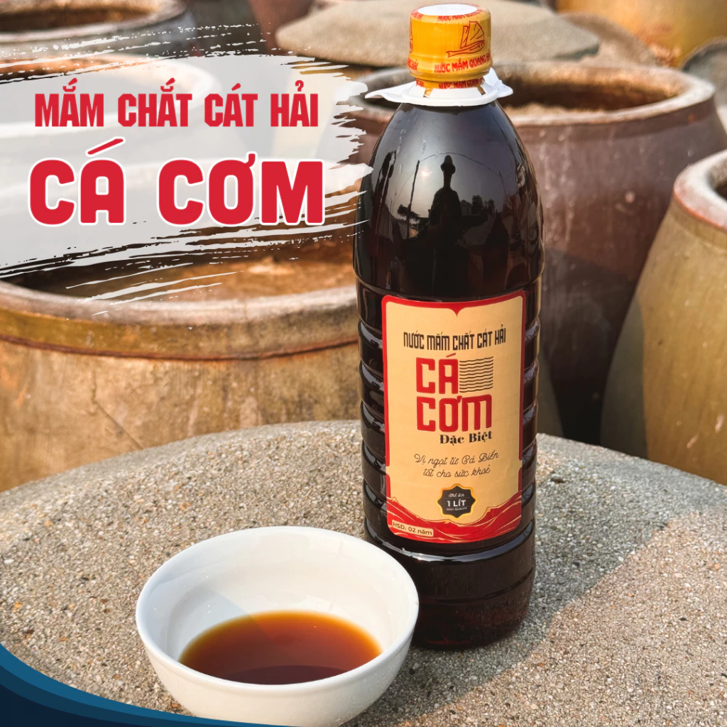 Nước Mắm Chắt Cá Cơm Cát Hải Quang Hải Chai 1 Lít - Nước Mắm Truyền Thống Ủ Chum Trên 2 Năm, Chấm Và Nấu Ăn Hằng Ngày