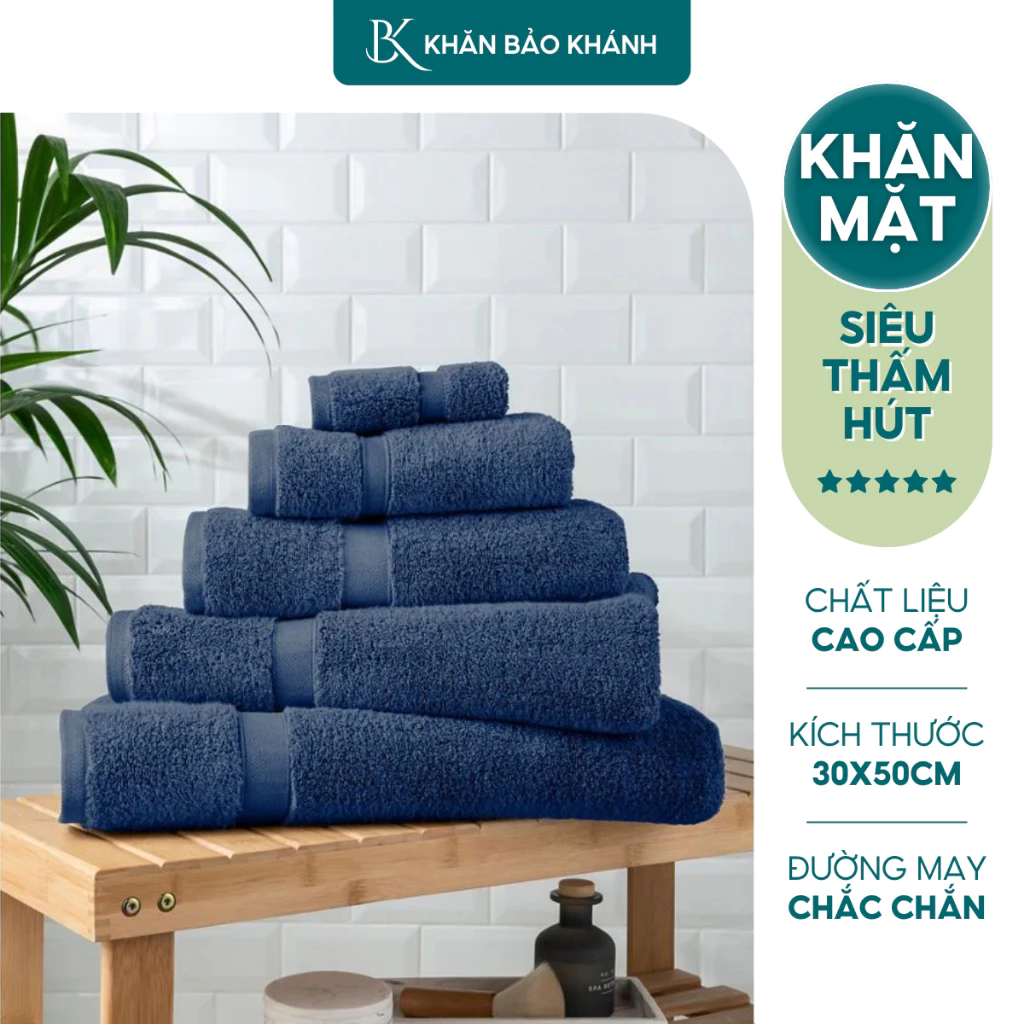 Khăn rửa mặt ⚡ CAO CẤP ⚡ Khăn mặt 30x50cm cotton siêu thấm hút, không sổ lông, không phai màu