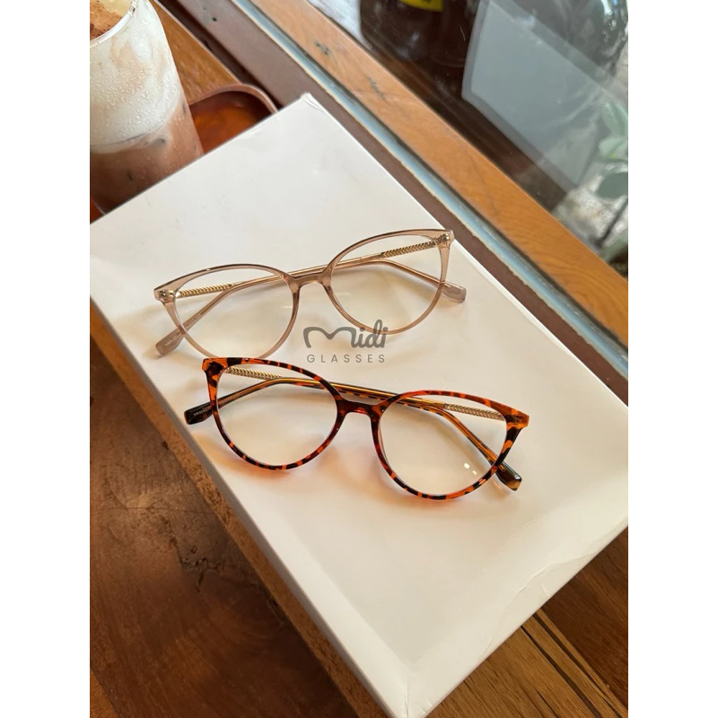 Kính mắt mèo chất liệu nhựa càng hoạ tiết phối kim loại bọc nhựa - RAN GLASSES