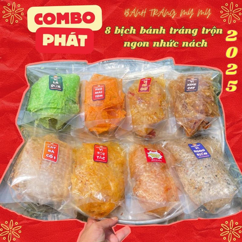 Combo PHÁT-8 BỊCH BÁNH TRÁNG TRỘN CHUẨN VỊ TÂY NINH-BÁNH TRÁNG MY MY