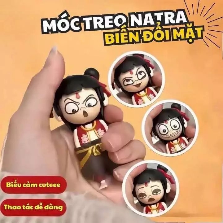 Móc Khóa Na Tra, Ngao Bính Thay Đổi 4 Khuôn Mặt Đồ Chơi Giải Trí, Dụng Cụ Decor Natra Hottrend Mô Hình Nhân Vật