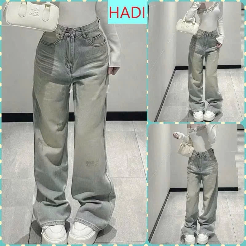 Quần Jean Bò Ống Suông Rộng Xuông Nữ CANA MS01 Jeans Cạp Cao Phong Cách