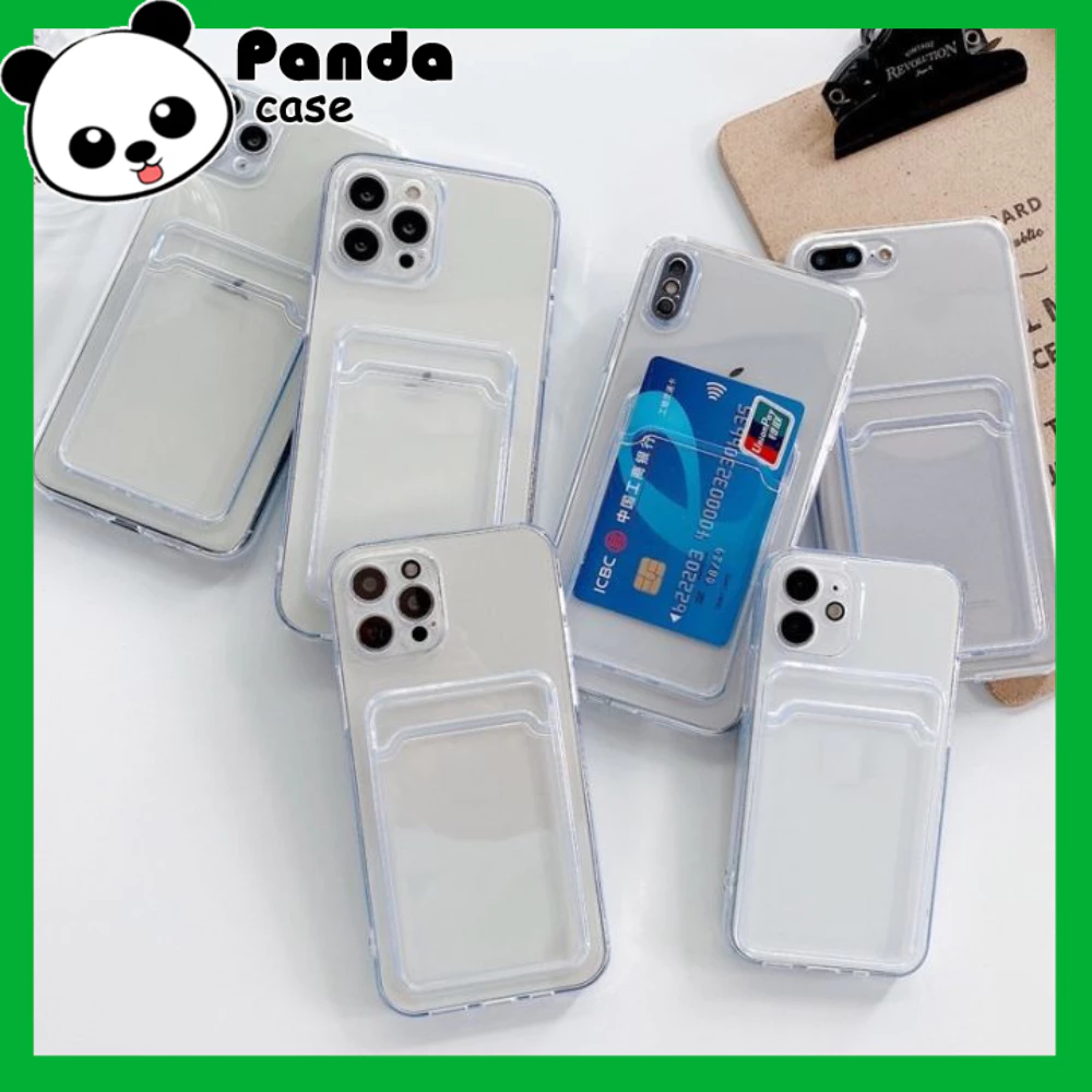 Ốp Lưng Iphone Đựng Thẻ Silicon Dẻo Trong Suốt cho ip 7plus 8plus X Xs Xsmax 11pro 11promax ... 16 16pro 16promax 16plus