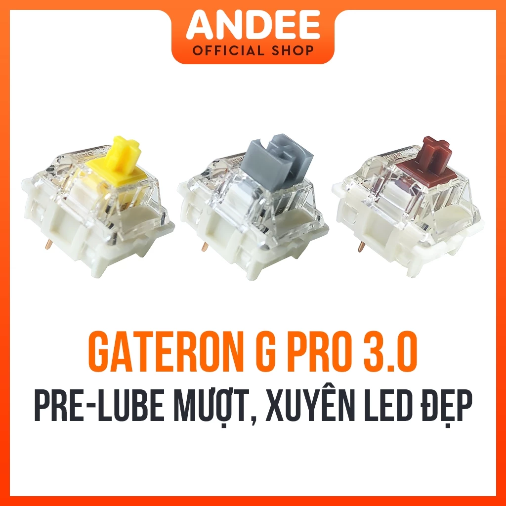 Gateron G Pro 3.0 switch bán lẻ công tắc phím cơ tuyến tính 3 pin xuyên LED đẹp
