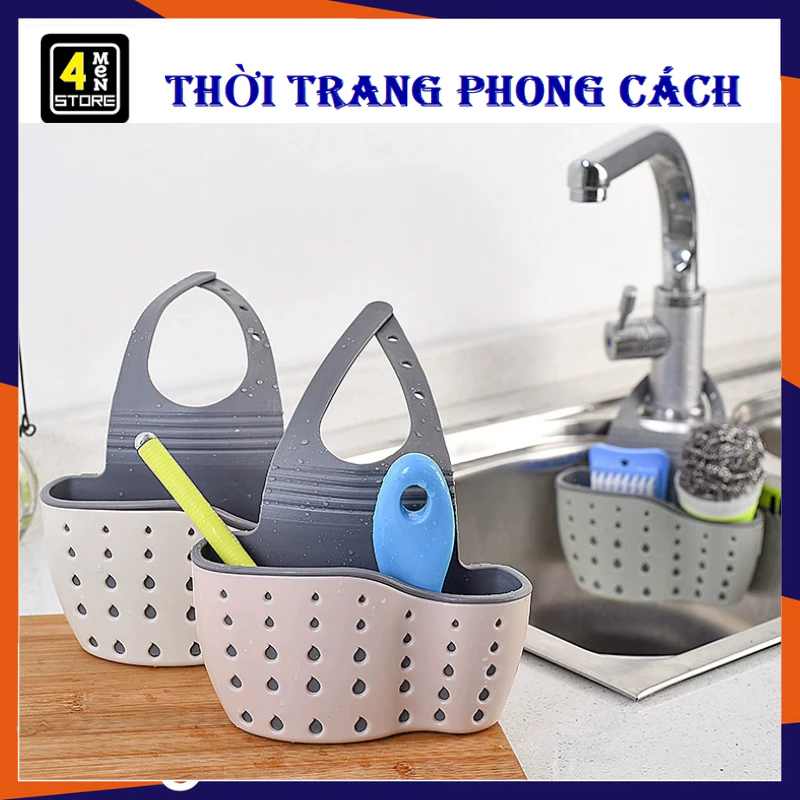 Giỏ Treo Vòi Đựng Đồ Rửa Chén Tiện Lợi - Giỏ Nhựa Đựng Giẻ Lưới Rửa Bát Có Lỗ Thoát Nước Đa Năng
