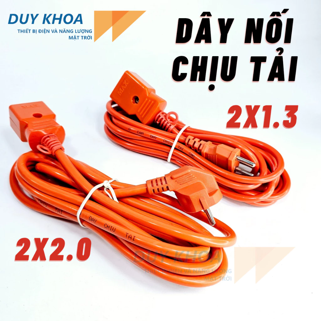 Dây điện nối điện chịu tải 4500W Đấu sẵn Phích đực và phích cái  - Hàng Việt Nam dây nối ổ cắm