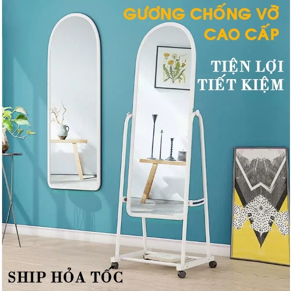GƯƠNG SOI DI ĐỘNG TOÀN THÂN SIÊU NÉT, HÀNG LOẠI 1 KHỔ 38CM - chất liệu chống vỡ thân thiện với môi trường