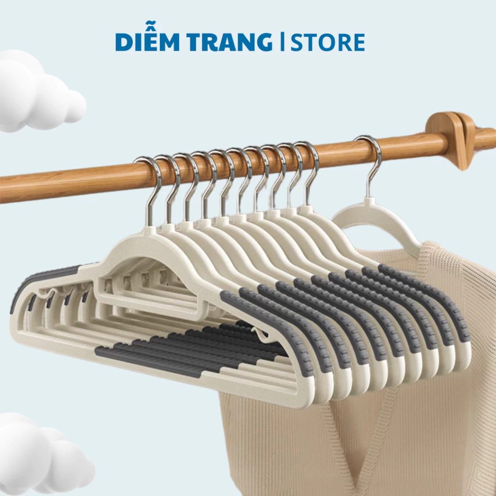 Combo 10 Móc Treo Quần Áo Chống Trượt Xoay 360 Độ Đa Năng Chất Liệu Cao Cấp Bền Bỉ Chịu Được Vật Nặng