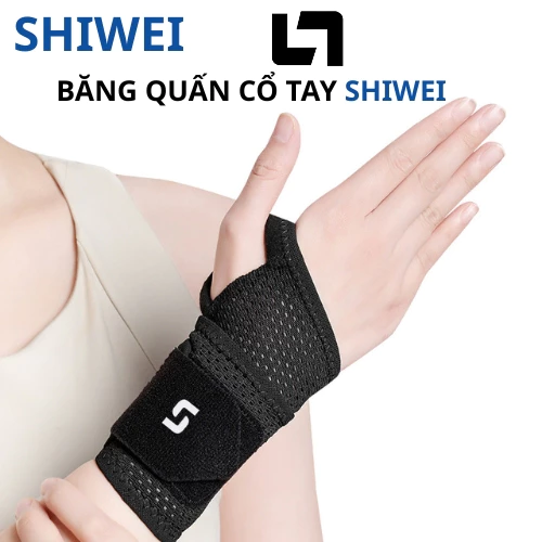 Băng quấn cổ tay SHIWEI cao cấp, băng quấn xỏ ngón hỗ trợ giảm chấn HW-0029