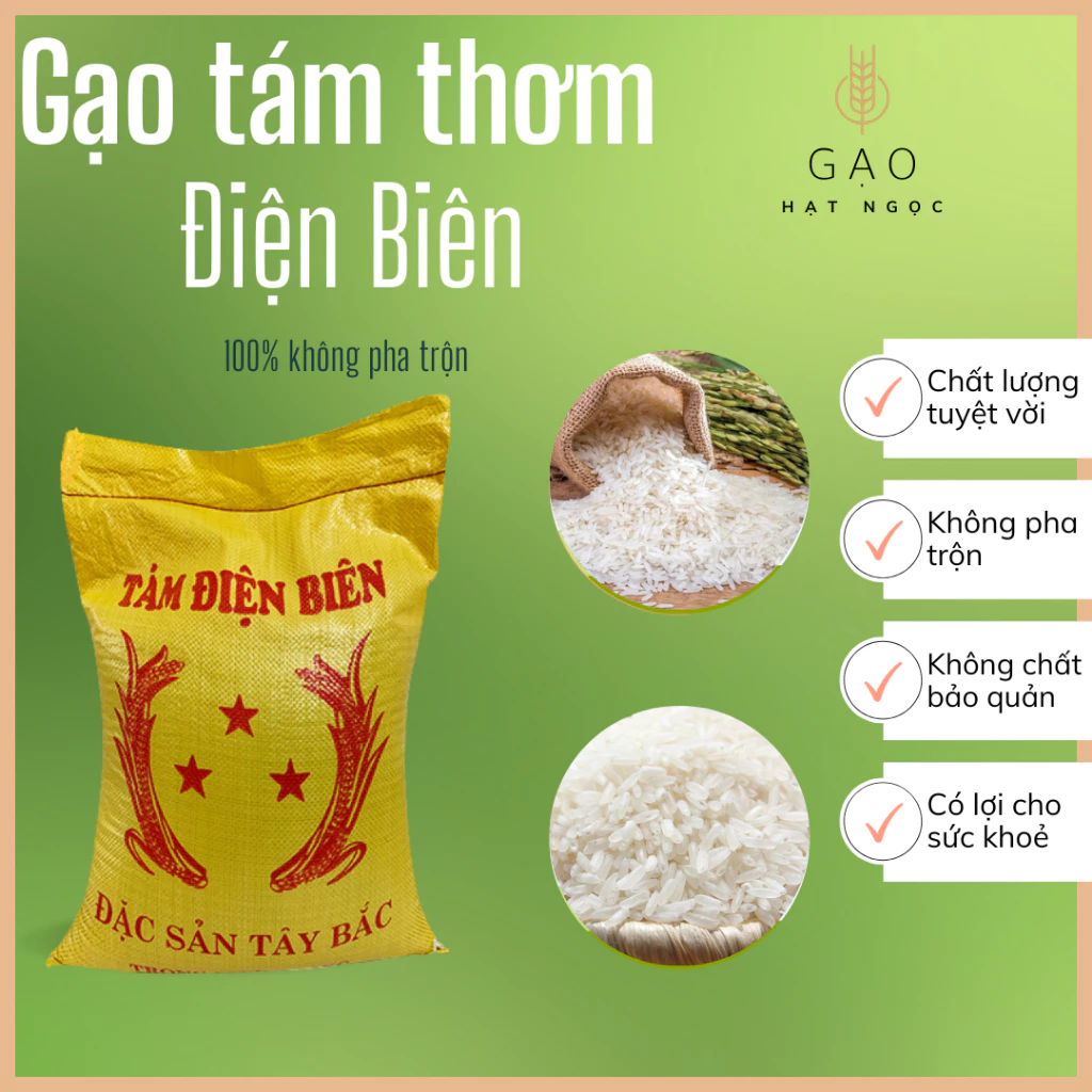 Gạo Tám Thơm Điện Biên Mới Vụ 2026 Không Tẩm Hương