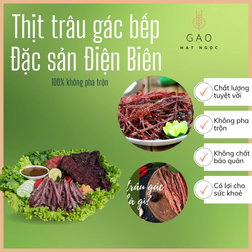 [Chính Hãng] Thịt trâu gác bếp , chuẩn vị Trâu gác bếp Tây Bắc, thịt trâu gác bếp hàng chuẩn cao cấp xịn ngon