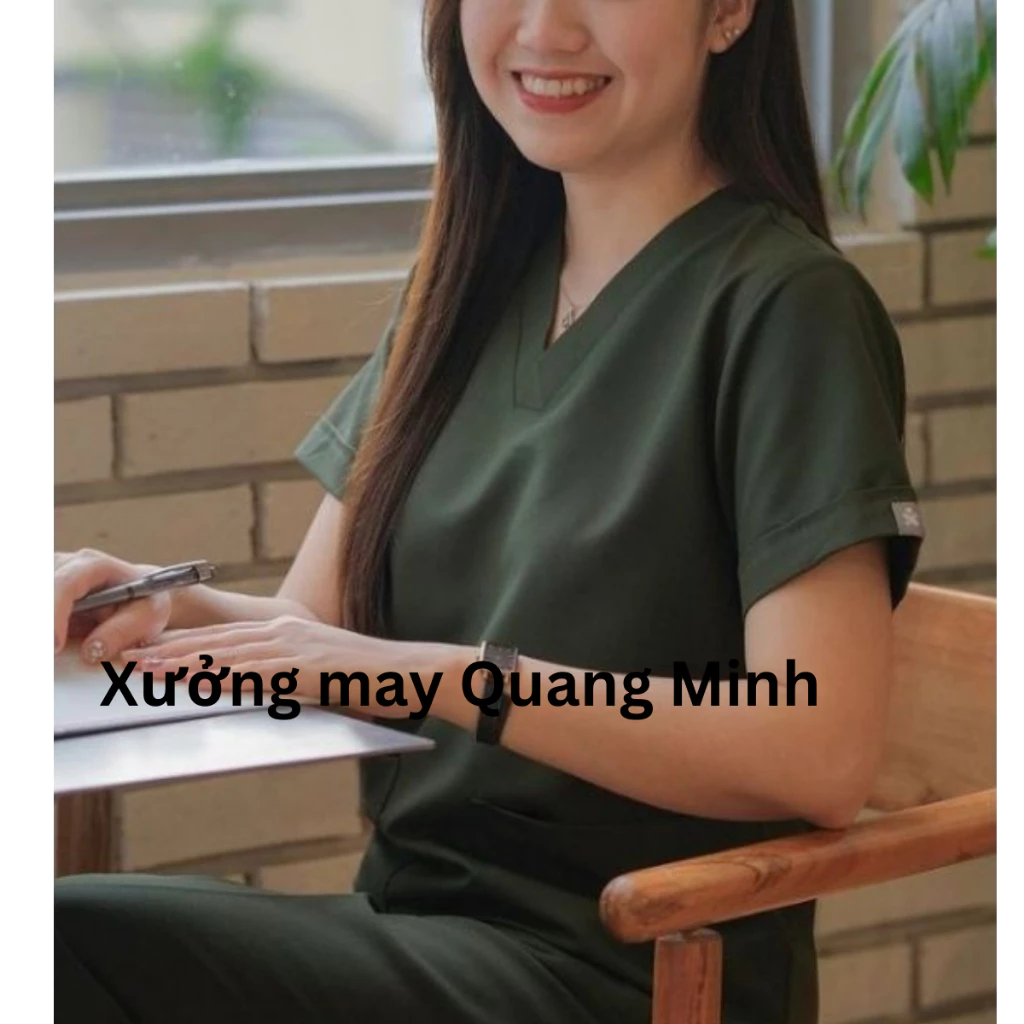 ( Giá Xưởng )-Bộ Scrubs Bác sĩ Vải Lon Co Giãn,Đồng phục Spa,Phòng khám, Dược sĩ,Điều dưỡng