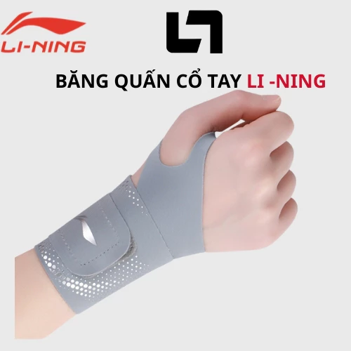 Băng quấn cổ tay Shiwei Li-ning cao cấp, hỗ trợ giảm chấn thương bảo vệ khớp cổ tay LDEU129