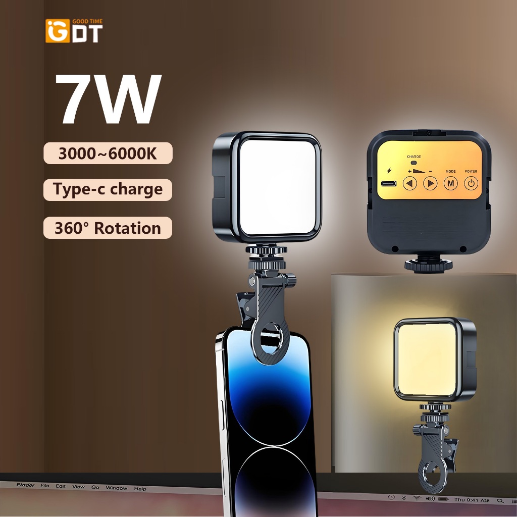 Đèn Led có thể sạc lại Video Selfie Đèn với kẹp ổn định Hỗ Trợ Ánh Sáng Chụp…