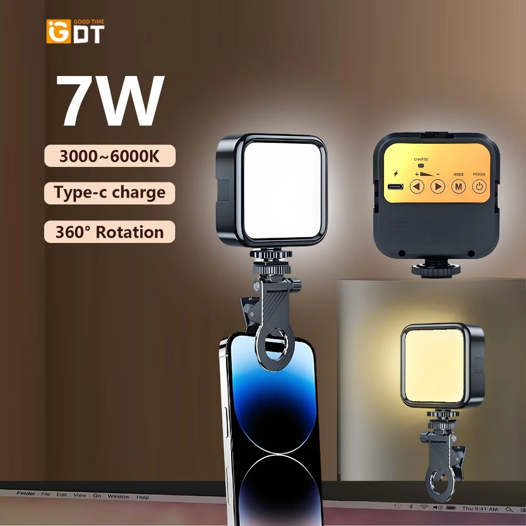 Đèn Led có thể sạc lại  Video Selfie Đèn với kẹp ổn định Hỗ Trợ Ánh Sáng Chụp Ảnh Quay Video Đèn led
