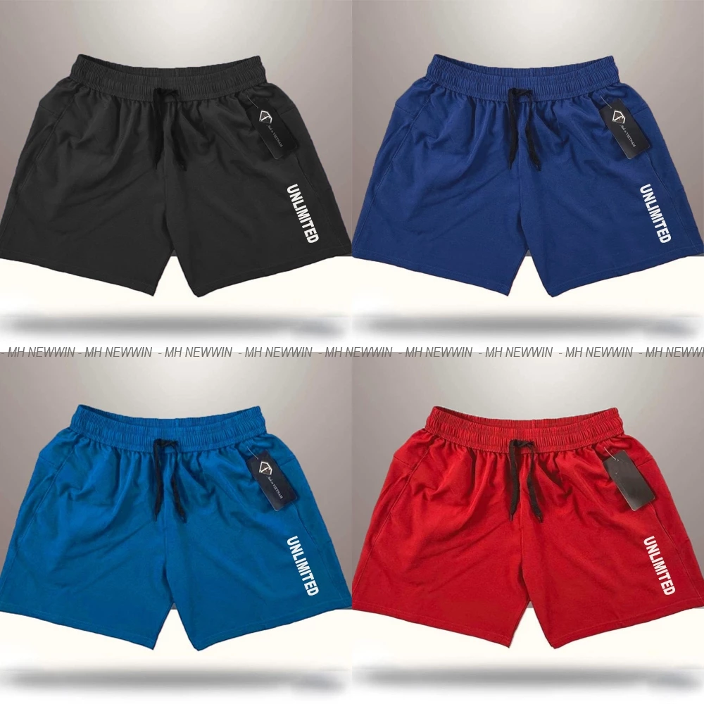 QUẦN ĐÙI THỂ THAO NAM - IN LOGO UNLIMITED - CHẤT MÈ THÁI THOÁNG KHÍ - SIZE 40-100KG