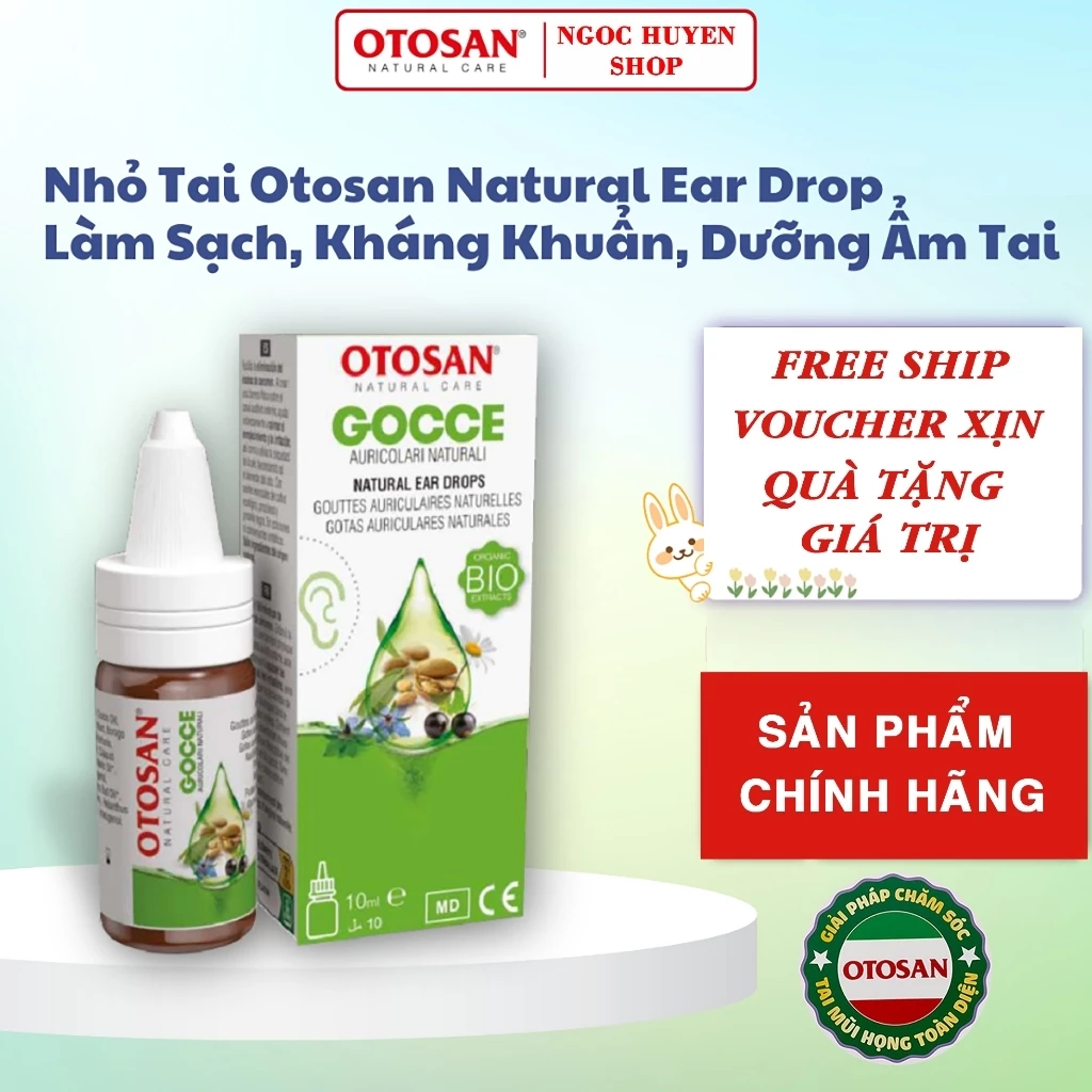 Nhỏ Tai Otosan Natural Ear Drop Cho Bé Từ 1 Tuổi Làm Sạch, Bảo Vệ, Dưỡng Ẩm Tai Hộp 10ml