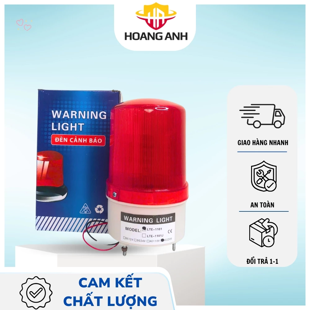 Đèn còi quay cảnh báo dùng trong các khu vực rộng như công trường hoặc phòng trọ,12v,24v và 220v, có còi và không còi