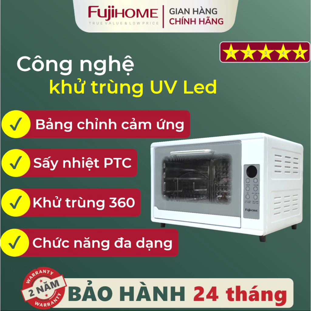 Tủ sấy bát đĩa đa năng FUJIHOME DD38 24 Lít - 48 Lít