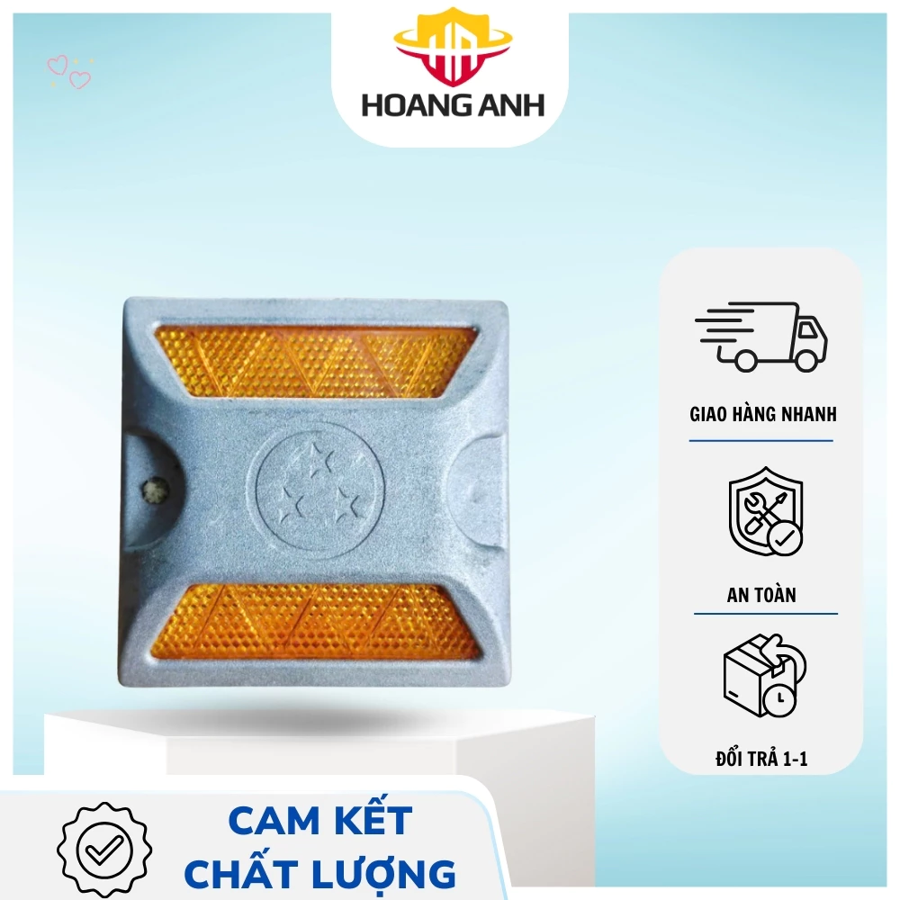 Đinh gắn đường phản quang, giúp chỉ dẫn đường đi trong đêm cho các phương tiện giao thông