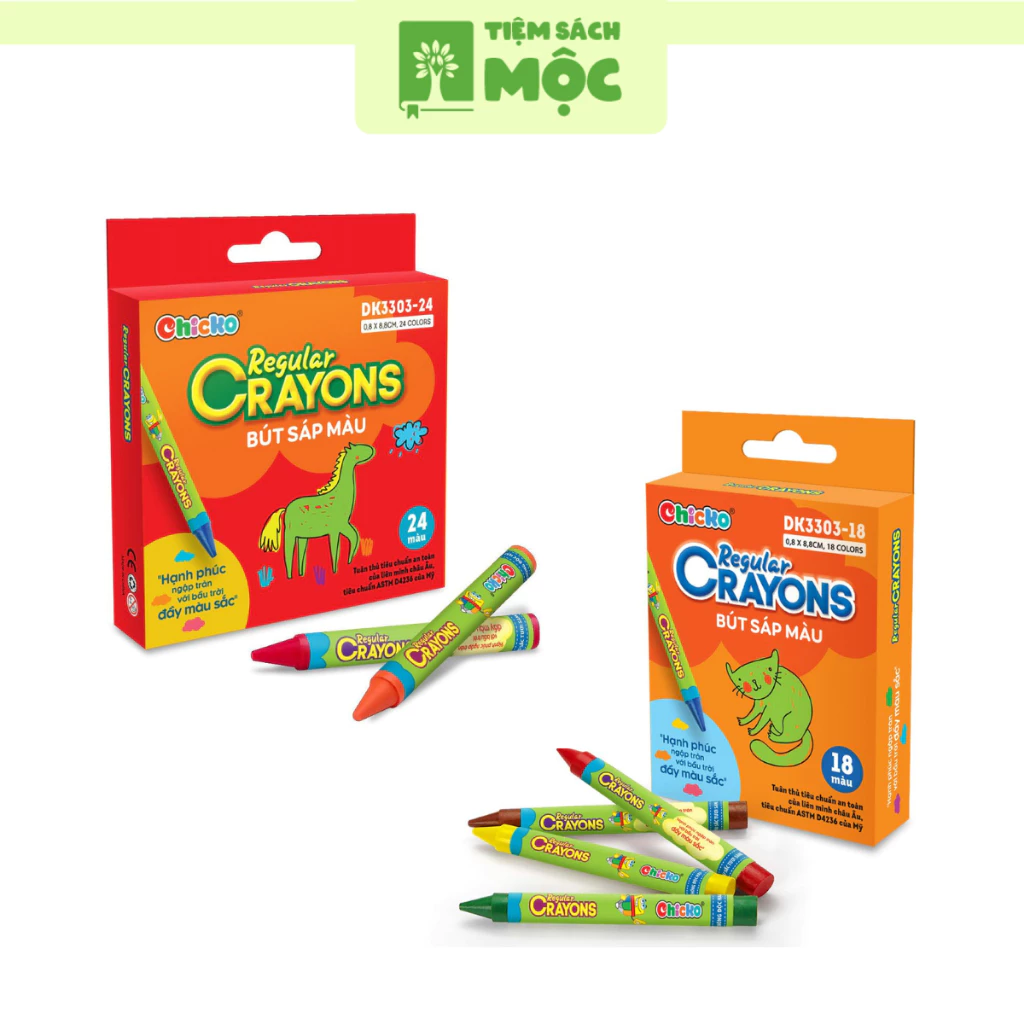 Văn Phòng Phẩm DUKA: Bút Sáp Màu Regular Crayons (18 - 24 Màu)
