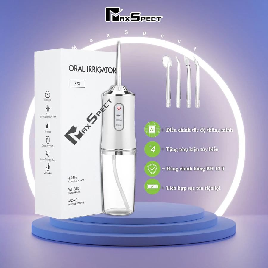 Máy Tăm nước MaxSpect Oral Irrigator cao cấp  vệ sinh răng miệng tiện lợi cho mọi gia đình M0i5