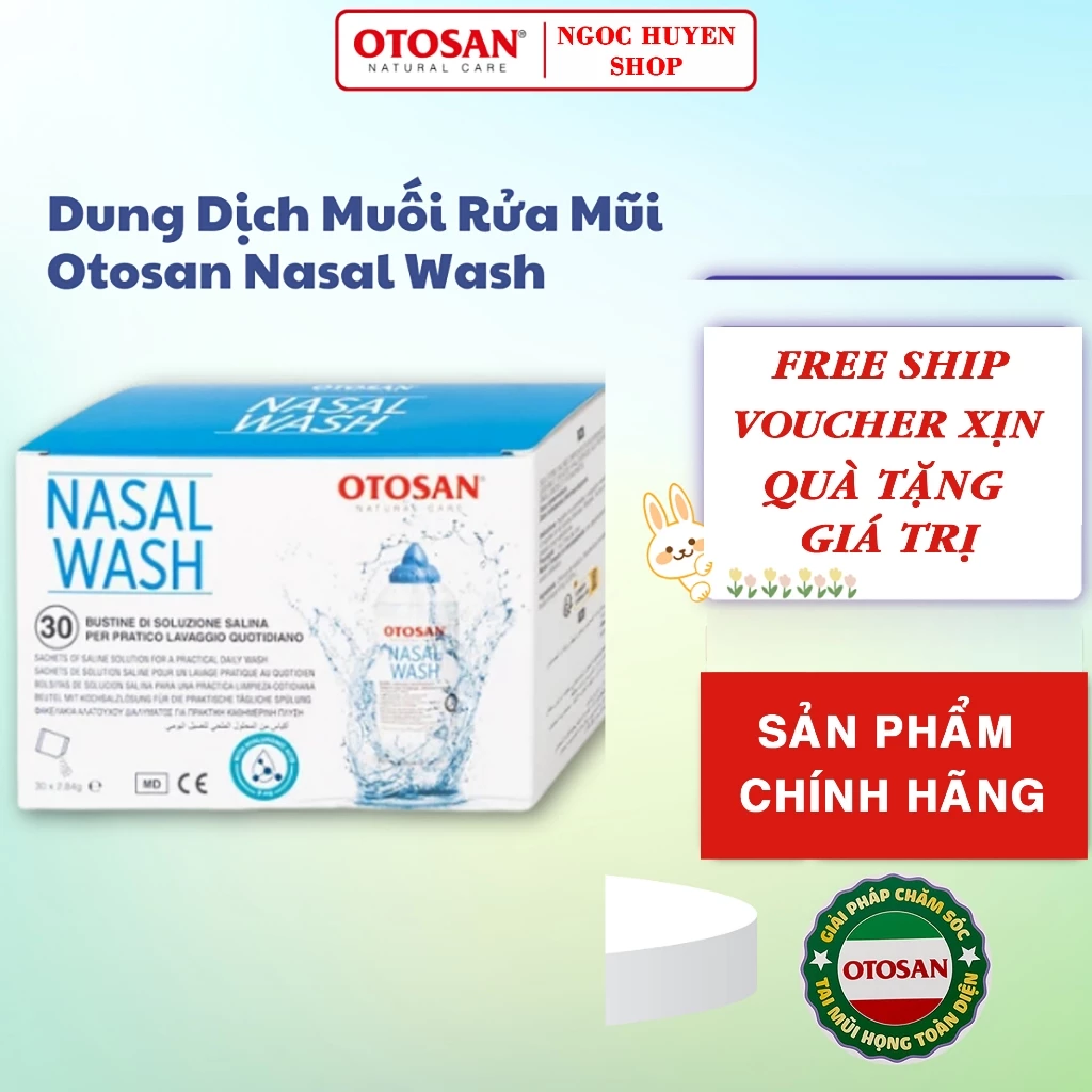 Muối Rửa Mũi Otosan Nasal Wash Làm Sạch Giảm Nghẹt, Kích Ứng Nhập Khẩu Chính Hãng 30 Gói.