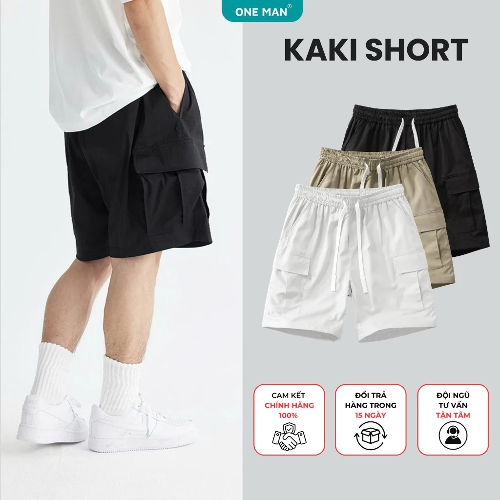 Quần short túi hộp nam cao cấp ONE MAN chất liệu kaki dày dặn không bai xù, lên dáng siêu đẹp dễ phối đồ - BK002