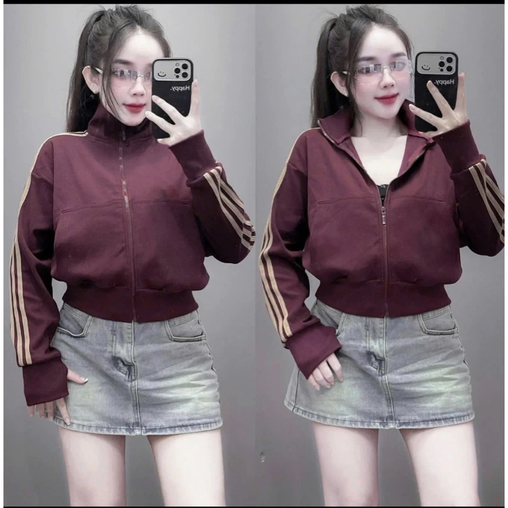[CÓ MÀU MỚI] Áo Khoác Nỉ Đây Kéo CỔ CAO Phối Viền SỌC Thời Trang Siêu HOT