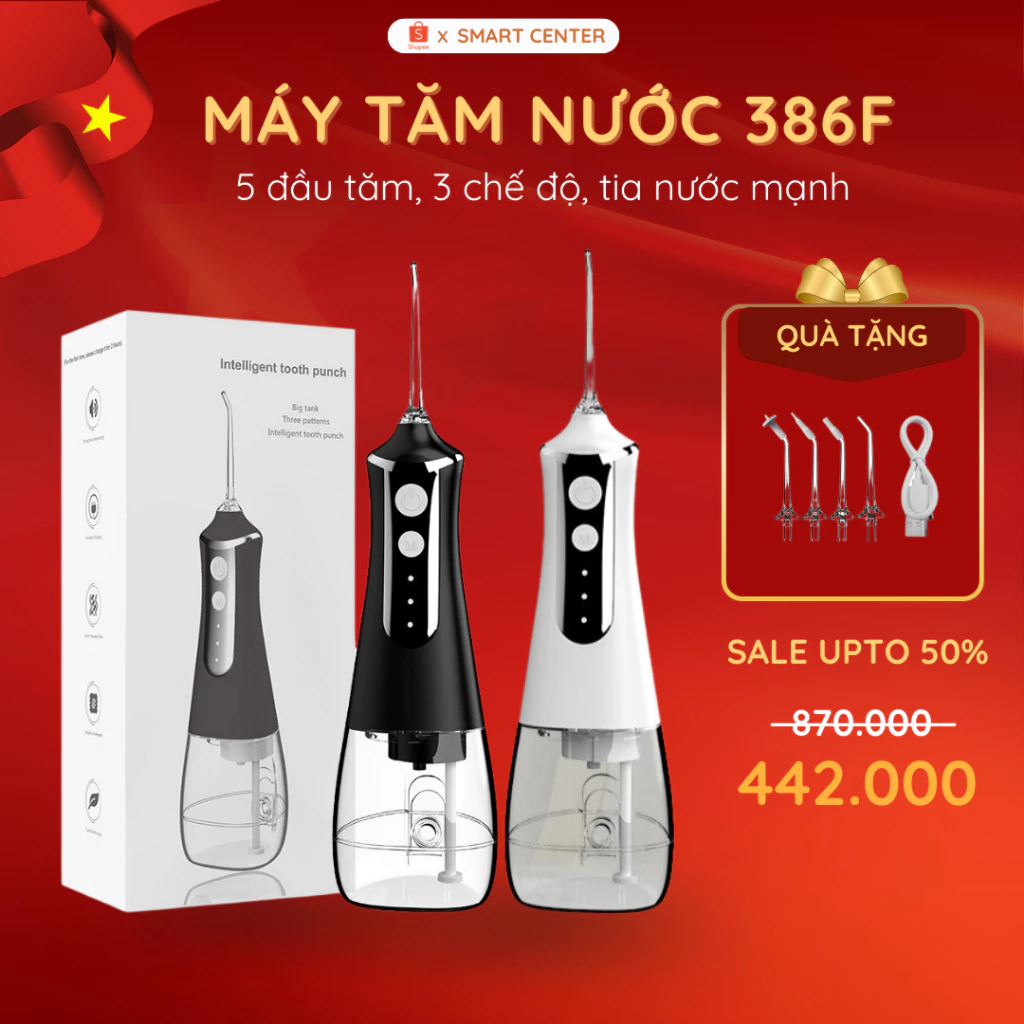 Máy Tăm Nước Cầm Tay Mini KAW 386F/386N Nhỏ Gọn, Tiện Dụng, Vệ Sinh Răng Miệng Hàng Chính Hãng