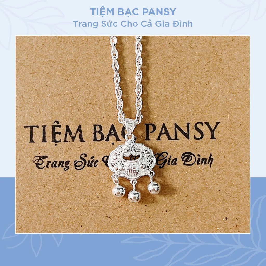 Dây chuyền mặt khánh bình an, mẫu vòng cổ bạc ta bé trai bé gái đều đeo được